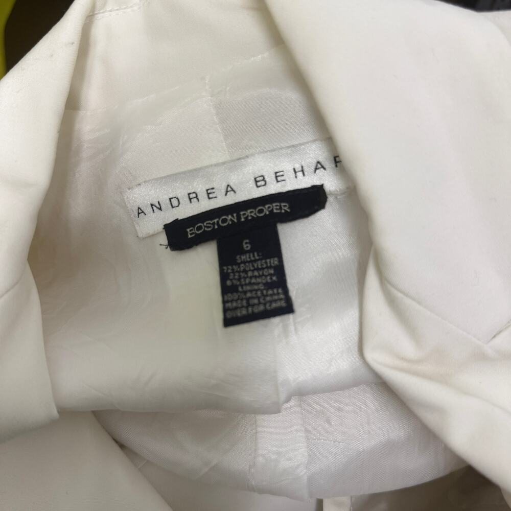 🤍Andrea Behar US 6 Boston Proper Ivory Crest Blazer Gold Button Prep Jacket Y2K - Picture 4 of 5